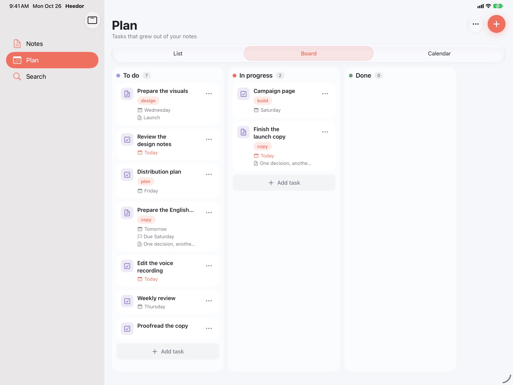 Heedor — iPad